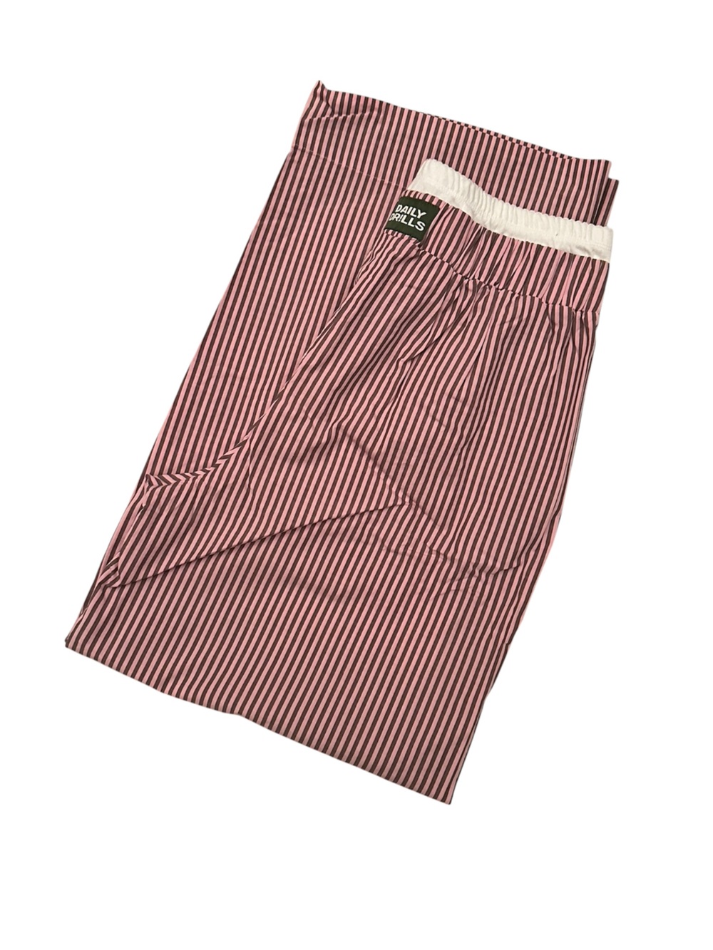 Daily Drills Pointelle Layered Resort Pants!  Mocha and Pink Striped- Size M/L - Picture 6 of 6